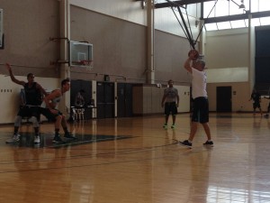 Gib Arnold gets hands on with entry passes.