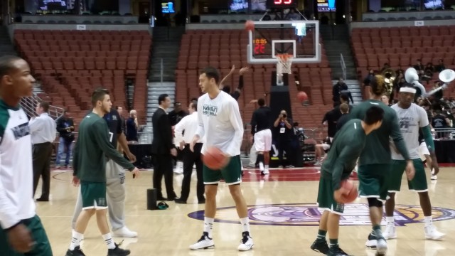 Hawaii warmed up for its Big West tournament quarterfinal game against Long Beach State