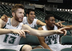 Rozitis posed with fellow 2014 seniors Christian Standhardinger and Brandon Spearman / Krystle Marcellus, Star-Advertiser 