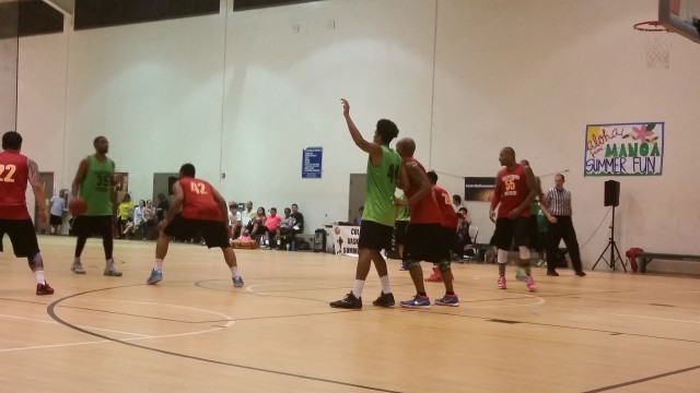 One of the rare instances of Aaron Valdes venturing inside the 3-point arc on Tuesday.