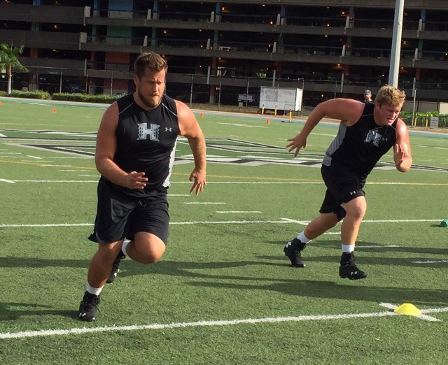 Left tackle Ben Clarke and center Brenden Urban