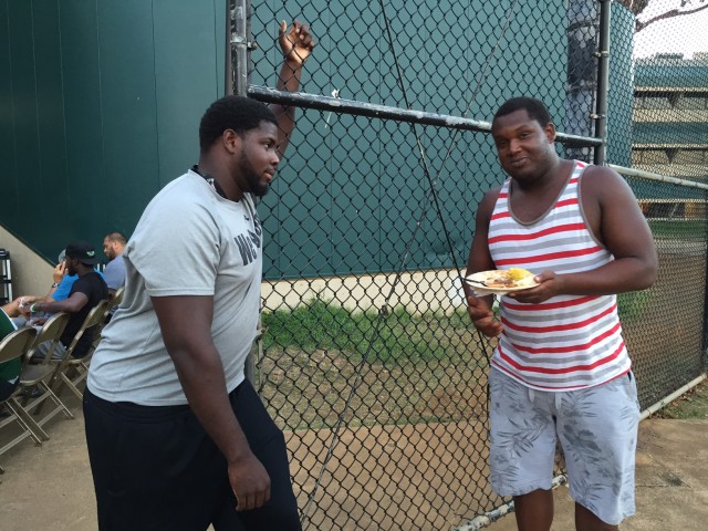 Right guard Dejon Allen and right tackle R.J. Hollis