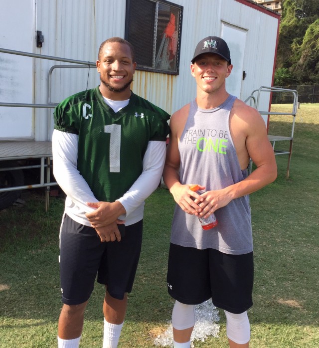 Cornerback Ne'Quan Phillips and Dylan Collie