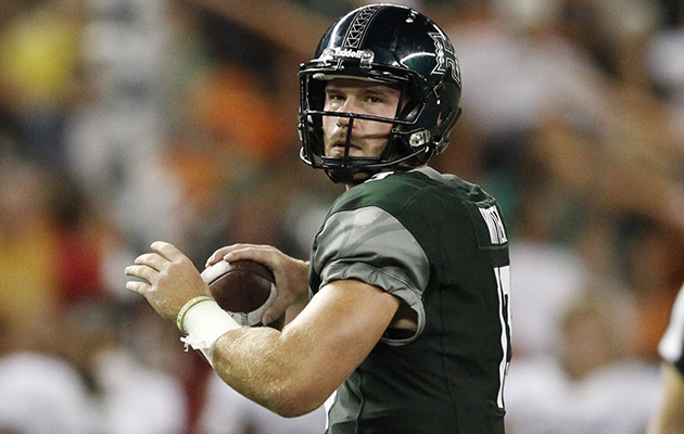 Max Wittek never trailed and threw three touchdown passes in his Hawaii debut. (Jamm Aquino / jaquino@staradvertiser.com)