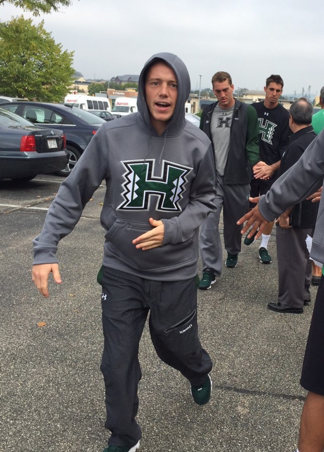 Slotback Dylan Collie and quarterbacks Aaron Zwahlen and Beau Reilly