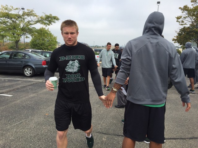 Left end Luke Shawley