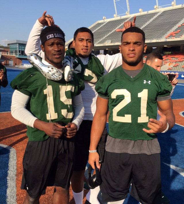 Safety Daniel Lewis, linebacker Lance Williams, and nickelback Damien Packer