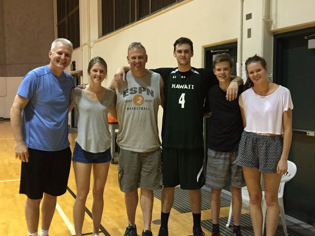 Jack Purchase (4) with some members of his family from Australia.  Uncle Andrew Gaze, sister Lucy Purchase, father Nigel Purchase, cousin Mason Gaze and cousin Courtney Gaze