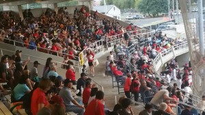 Crowd really starting to fill in at Wong Stadium.