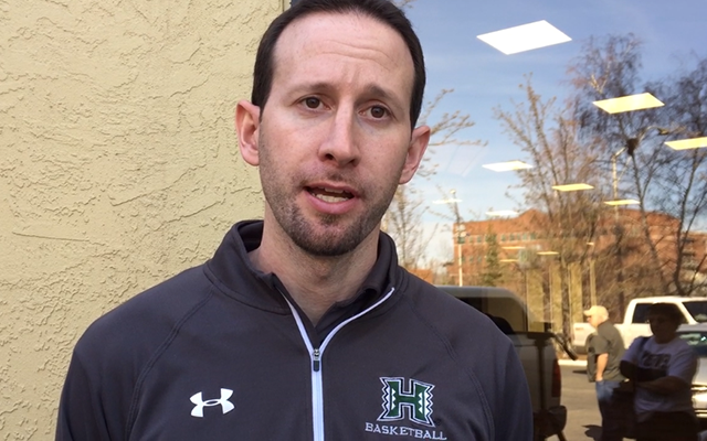 UH coach Eran Ganot is getting after his players in practice this week.