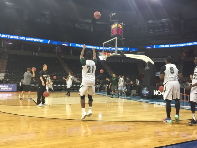 Brocke Stepteau attempted a shot at Spokane Arena.