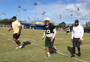 Kynan Forney, defensive lineman Zeno Choi and Michael Bennett