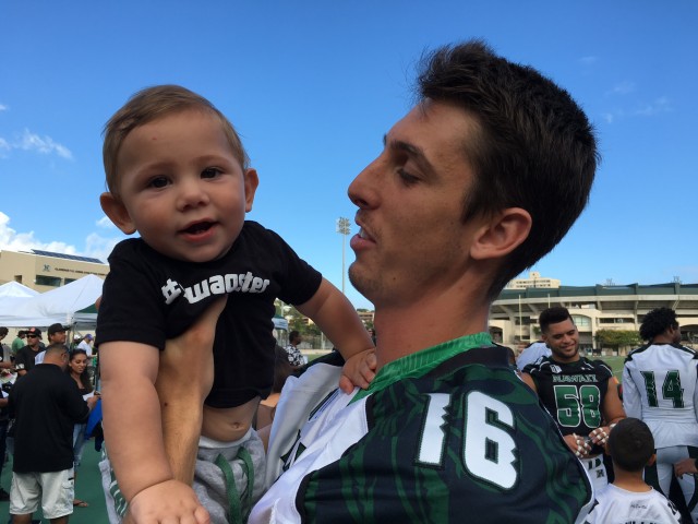 Quarterback Beau Reilly and son Jax