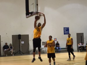Johnson threw one down during warmups.