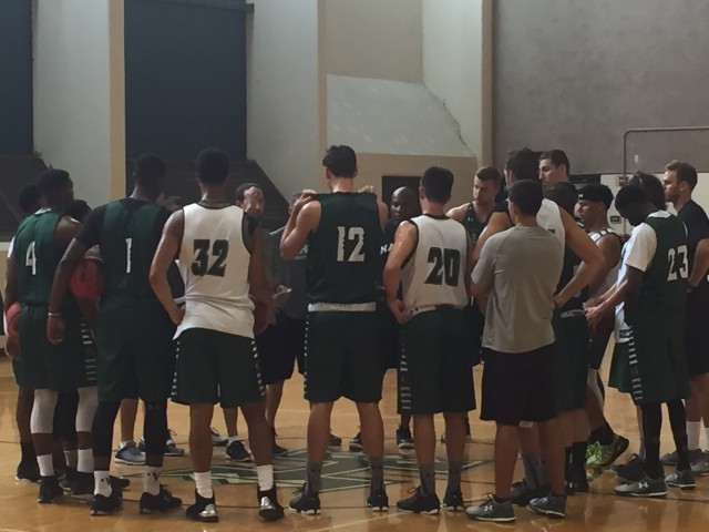 Eran Ganot brought the Rainbow Warriors in for the first of many 2016-17 practice huddles Friday.