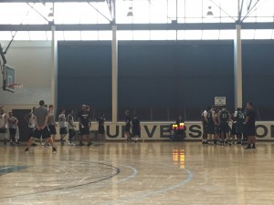 The Rainbow Warriors practiced in Gym 2 on Wednesday while the Armed Forces court was installed in the Sheriff.