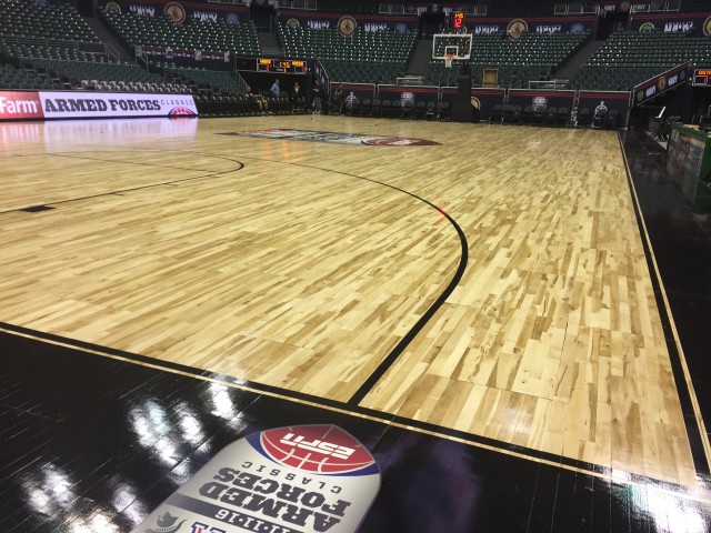 Another look at the specially imported (and slightly elevated) court.