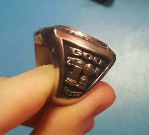 The rings are personalized.