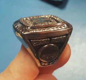 Big West accomplishment on the top, NCAA on the side.