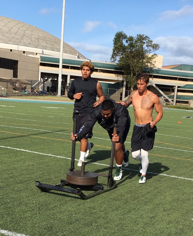Offensive lineman Kingjames Taylor, defensive tackle Joey Nuuanu-Kuhiiki and safety Manu Hudson-Rasmussen