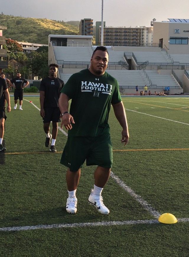 Defensive tackle Kiko Faalologo