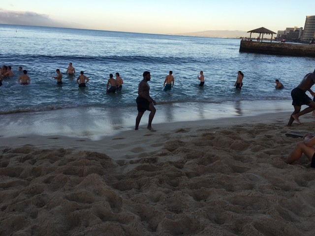 A post-workout swim 