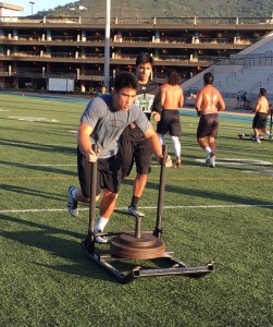 Defensive end Kaimana Padello