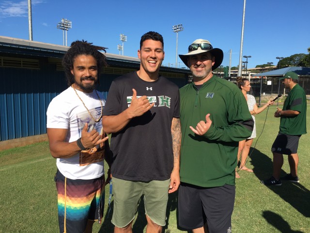 Kealoha Pilares, Greg Salas and Nick Rolovich