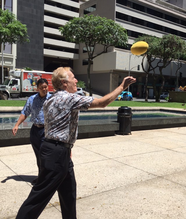 Stan Jacobs gives it a toss