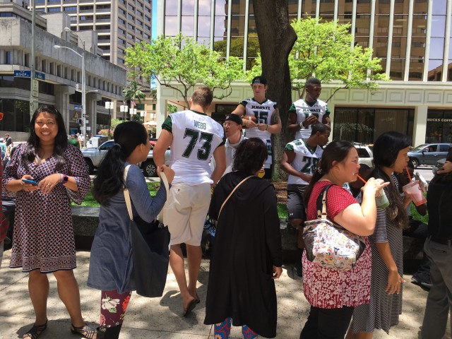 Austin Webb, quarterback Kyle Gallup and defensive back Eugene Ford